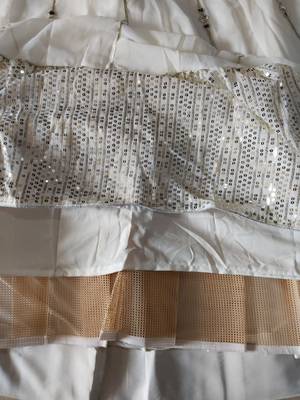 Delightful Off White zari and sequins embroidered Georgette indian Lehenga Choli dress 9