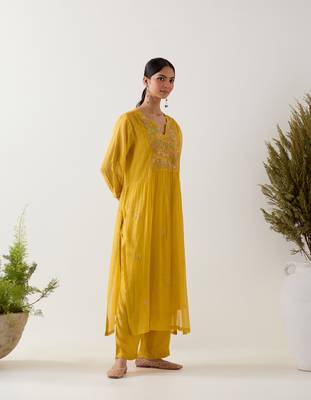 Mustard vineyard kurta set 3