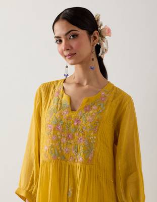 Mustard vineyard kurta set 4