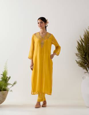 Mustard songbird kurta set 1