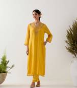 Mustard songbird kurta set
