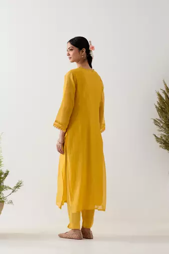 Mustard songbird kurta set