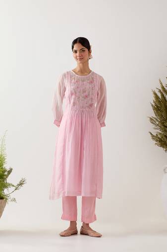Blush pink ariel kurta set