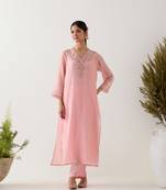 Blush pink songbird kurta set