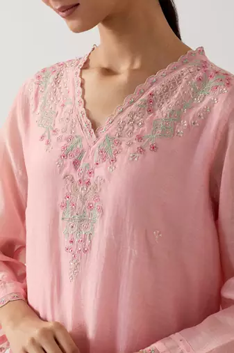 Blush pink songbird kurta set