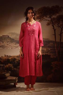 Hot pink juhi yoke kurta set 2