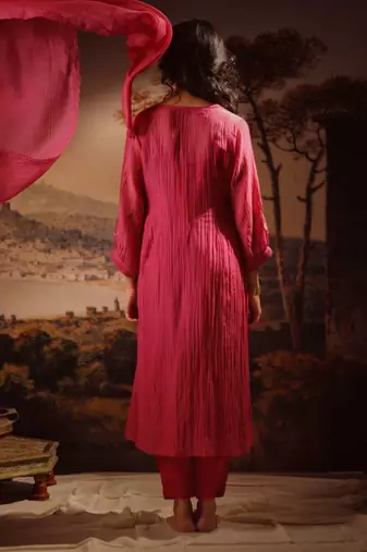 Hot pink juhi yoke kurta set