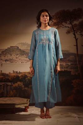 Turquoise midnight kurta set 1