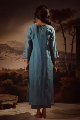 Turquoise midnight kurta set