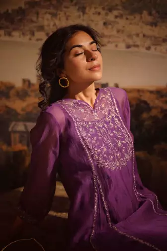 Purple midnight kurta set