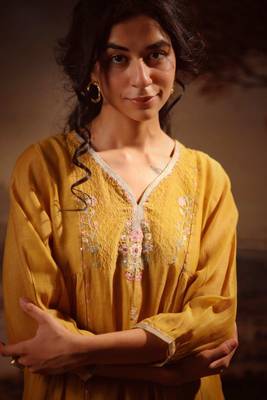 Mustard juhi yoke kurta set 5