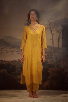 Mustard rangoon kurta set 1