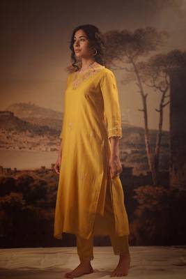 Mustard rangoon kurta set 2