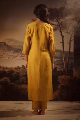 Mustard rangoon kurta set