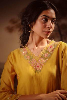 Mustard rangoon kurta set 5