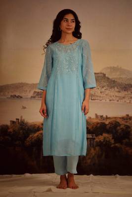 Jodhpur blue kurta and pant set 1