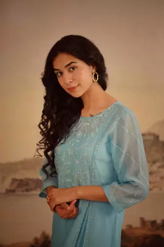 Jodhpur blue kurta and pant set