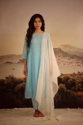 Jodhpur blue kurta and pant set
