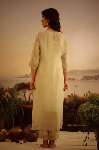 Sage green rose garden kurta set