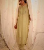 Sage green camellia kurta set