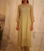 Sage green tonal yoke kurta set