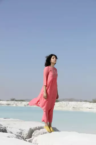 Corel yoke buta kurta set