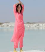 Corel yoke pintuck kurta set