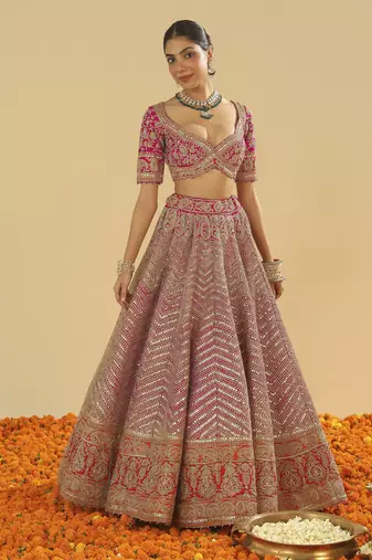 Ruhaaniyat Anahira Hotpink Lehenga Set