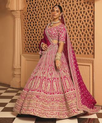 Inaya - Hotpink Lehenga with Blouse and Dupatta 1
