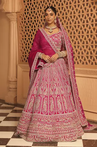 Inaya - Hotpink Lehenga with Blouse and Dupatta