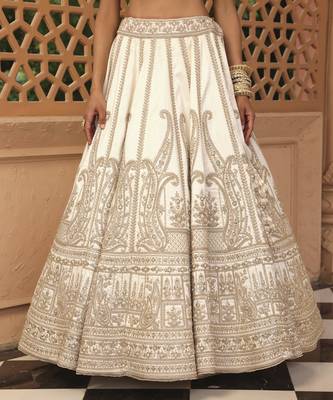 Iqra - Ivory Lehenga with Blouse and Dupatta 3