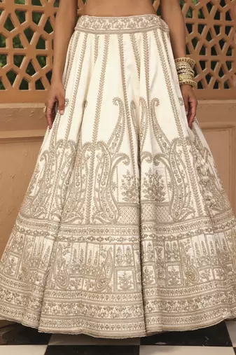 Iqra - Ivory Lehenga with Blouse and Dupatta