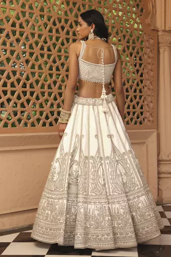 Iqra - Ivory Lehenga with Blouse and Dupatta
