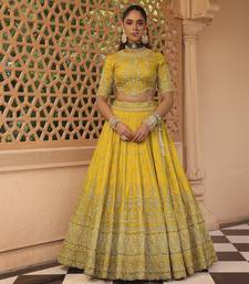 Uzma - Mustard Lehenga with Blouse and Dupatta