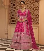 Naila - Hotpink Anarkali with  Lehenga and Dupatta