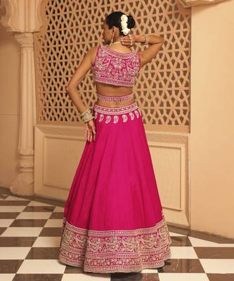 Ilma - Hotpink Lehenga with Blouse and Dupatta 2