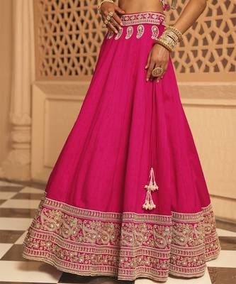 Ilma - Hotpink Lehenga with Blouse and Dupatta 4