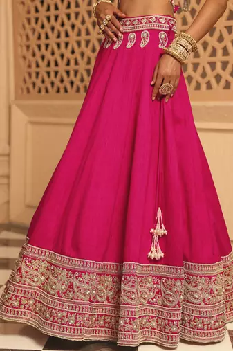Ilma - Hotpink Lehenga with Blouse and Dupatta