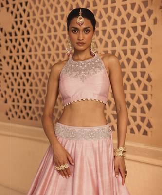 Humeyra - Rosepink Lehenga with Blouse and Dupatta 2
