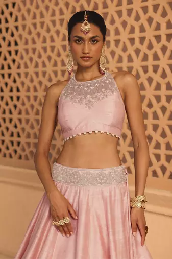 Humeyra - Rosepink Lehenga with Blouse and Dupatta
