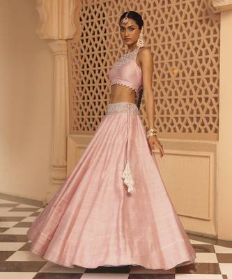 Humeyra - Rosepink Lehenga with Blouse and Dupatta 3