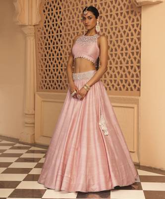 Humeyra - Rosepink Lehenga with Blouse and Dupatta 4