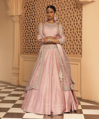 Humeyra - Rosepink Lehenga with Blouse and Dupatta 1