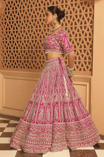 Inaya - Hotpink Lehenga with Blouse and Dupatta