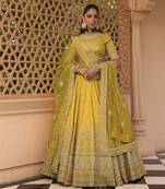 Uzma - Mustard Lehenga with Blouse and Dupatta