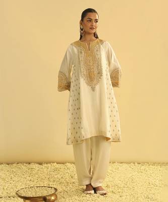 Arisana - daisy ivory short kalidaar chauga with salwar 2