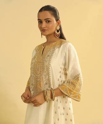 Arisana - daisy ivory short kalidaar chauga with salwar 3