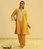 Arisana - mustard short kalidaar chauga with salwar