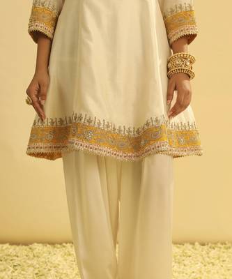 Amani - daisy ivory a-line kurta with salwar & dupatta 3