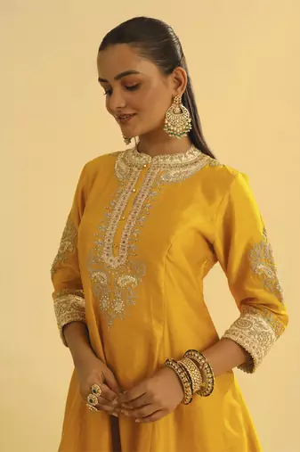 Amani - mustard a-line  kurta with salwar & dupatta